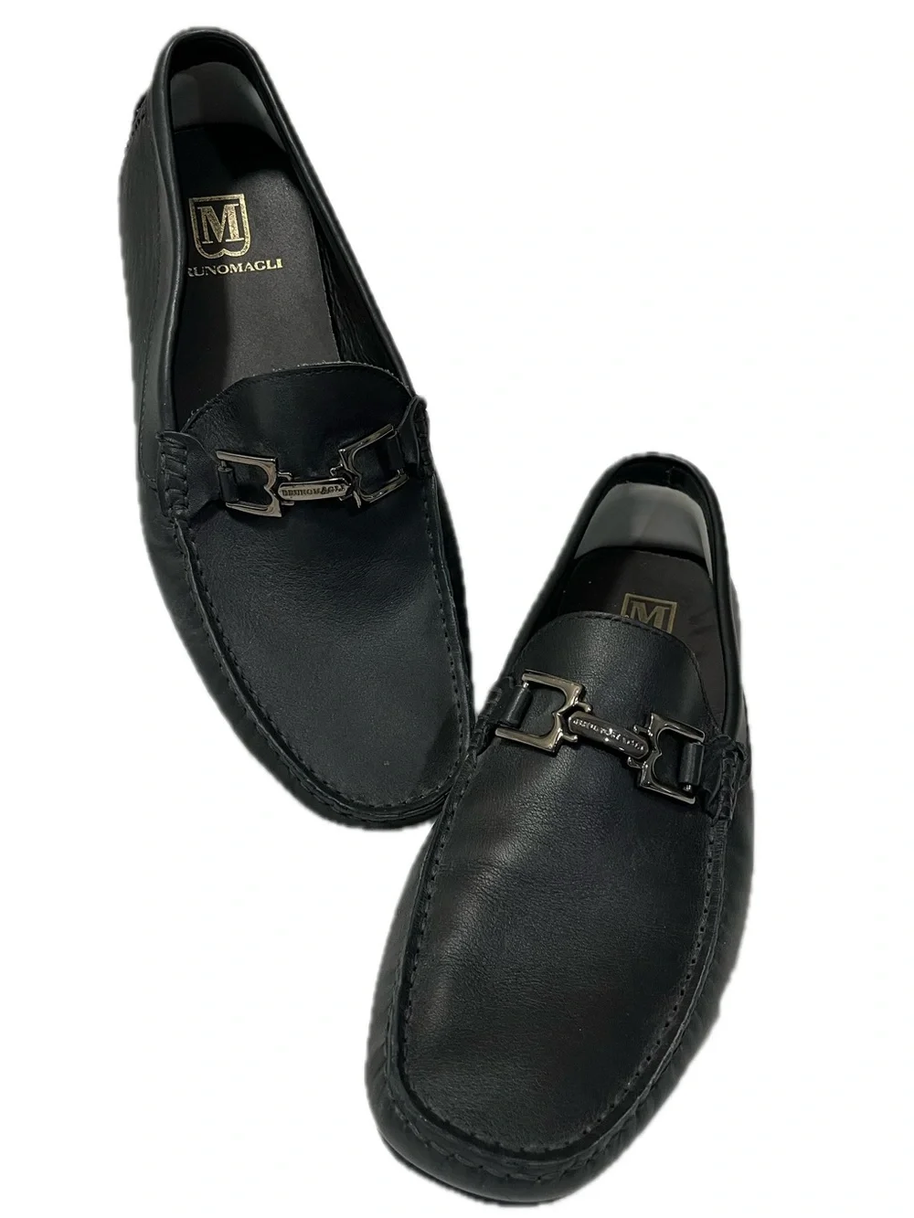 Bruno Magli Men’s Black Leather Loafers Driving Shoe Size 11